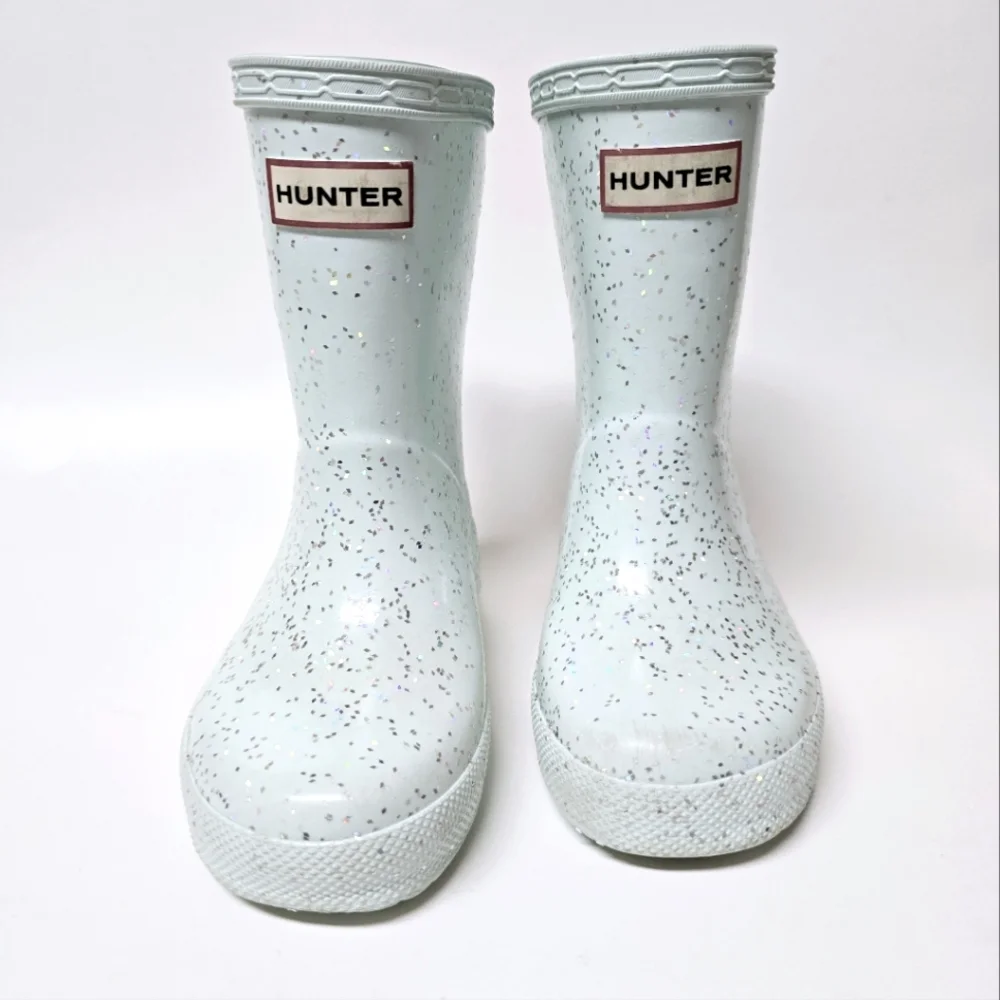 Hunter Glentle Blue Glitter Rain Boots UK6 US 7